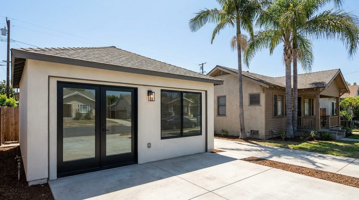Garage conversion ADU in Los Angeles exempt from the California solar panel requirement