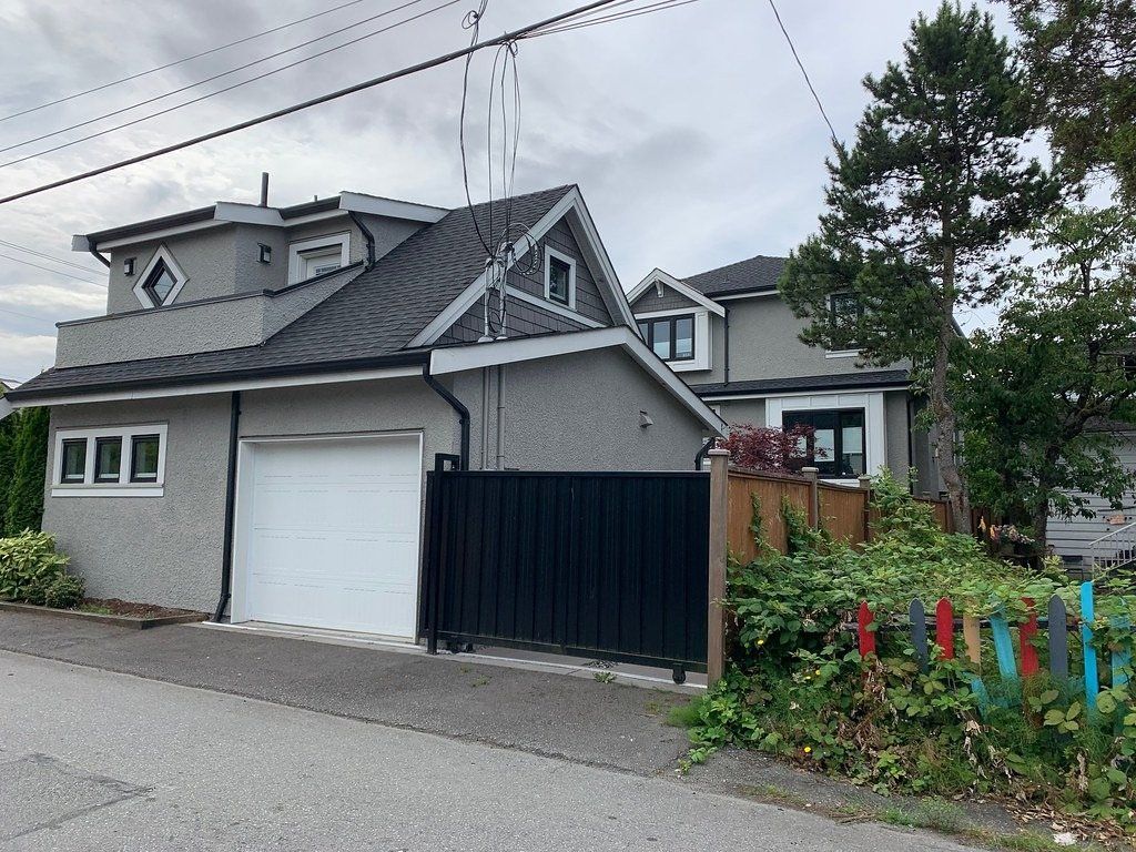 Detached garage with a living unit above