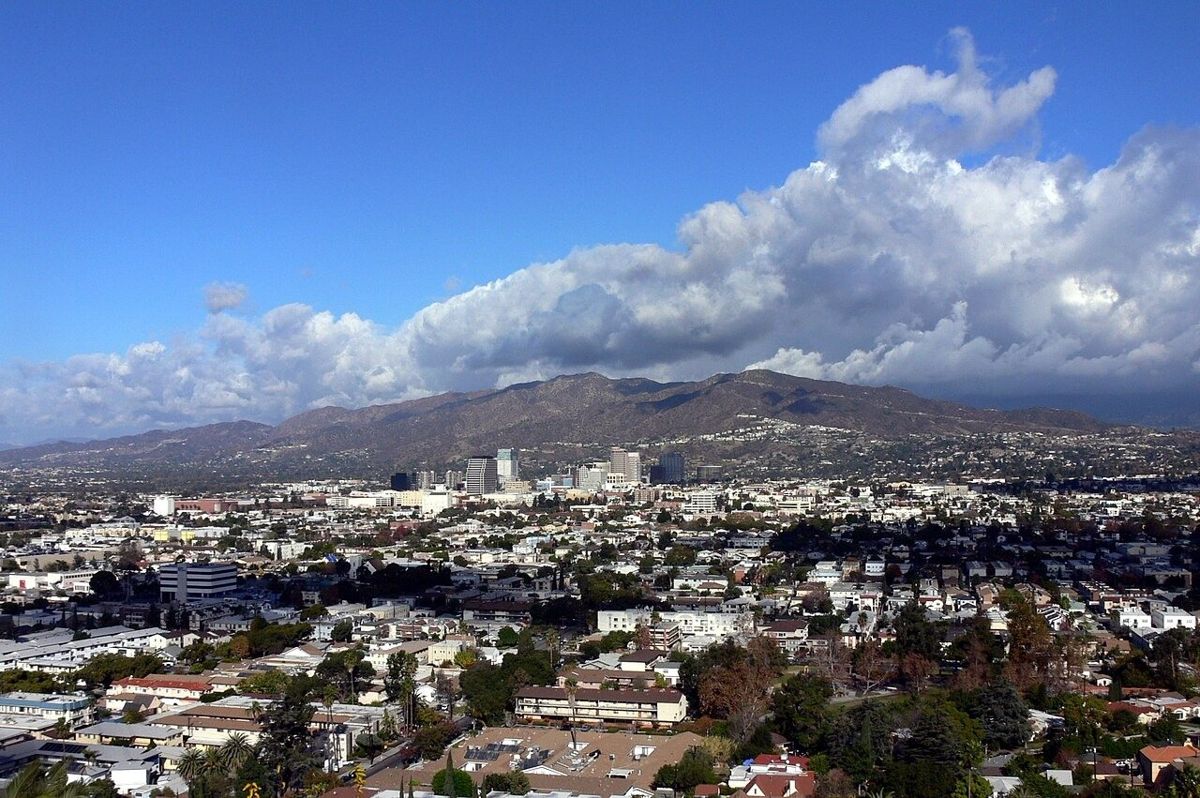 View south from the Verdugo Mountains over Glendale